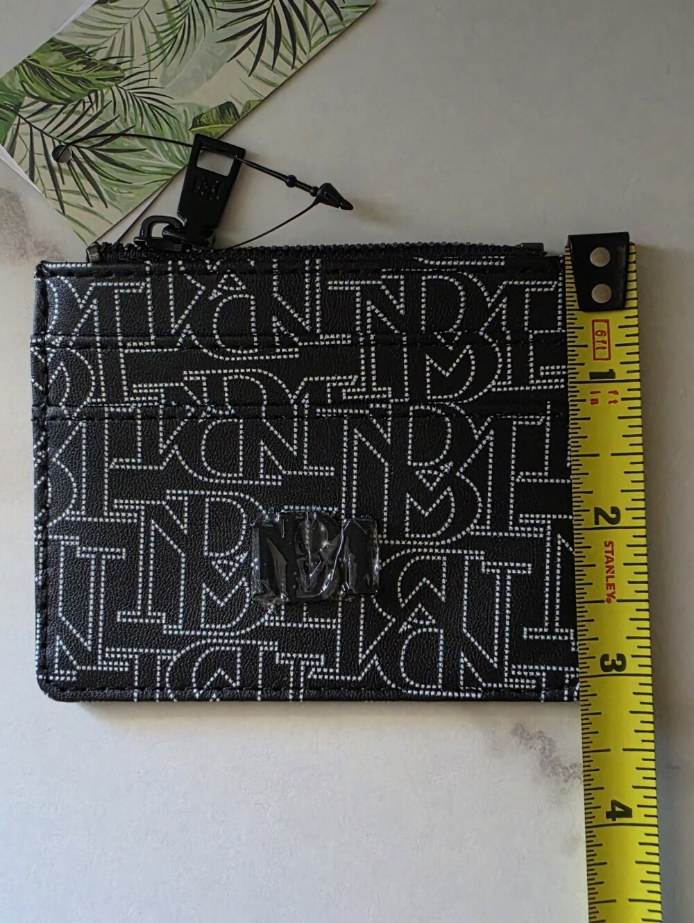 Badgley Mischka Black Monogram Mini Card Holder Wallet NWT - Picture 7 of 10
